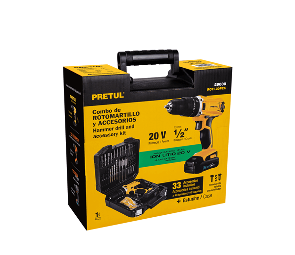 Kit Rotomartillo Inalámbrico Pretul - Imagen 3